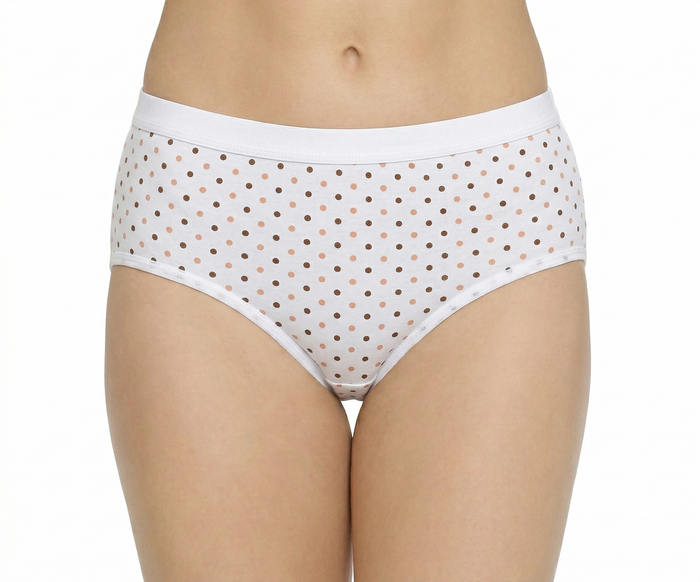 High Rise Plus Size Women’s Ribbed Waist Cotton Panties – Soft & Breathable Printed Briefs for Everyday Comfort (Pack of 3)