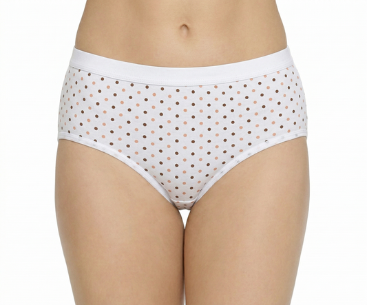 High Rise Plus Size Women’s Ribbed Waist Cotton Panties – Soft & Breathable Printed Briefs for Everyday Comfort (Pack of 3)