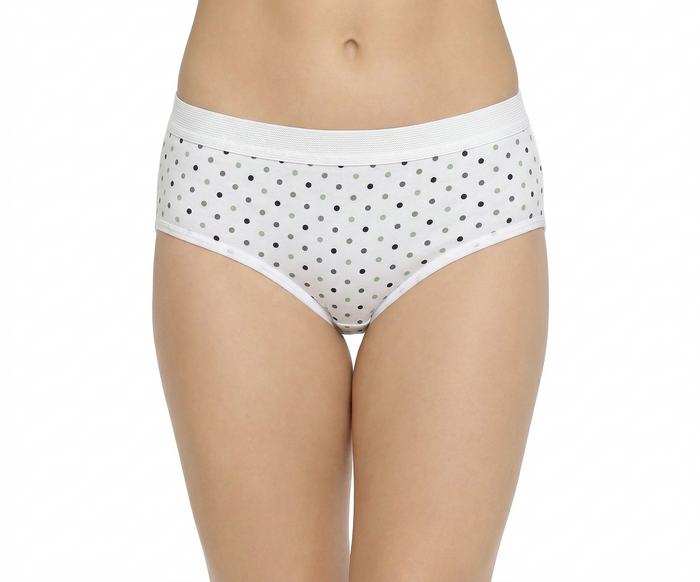 High Rise Plus Size Women’s Ribbed Waist Cotton Panties – Soft & Breathable Printed Briefs for Everyday Comfort (Pack of 3)
