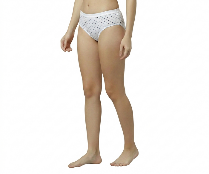 High Rise Plus Size Women’s Ribbed Waist Cotton Panties – Soft & Breathable Printed Briefs for Everyday Comfort (Pack of 3)