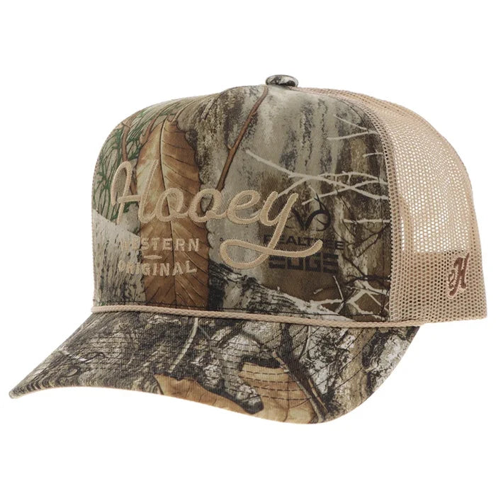 Hooey OG Tan RealTree Camo Snap Back Trucker Ball Cap 2506T-CATN