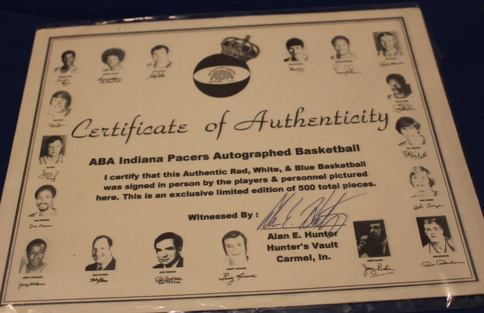 Indiana Pacers Autographed ABA Money Ball - Vintage Indy Sports