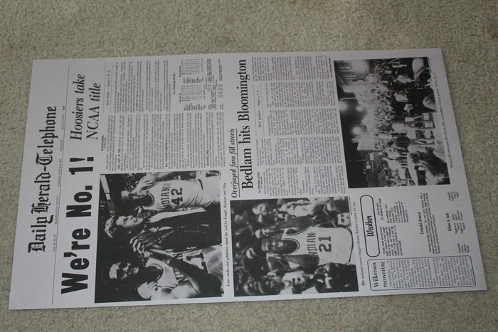Indiana University 1976, 1981, & 1987 NCAA Champions Replica Printing Plates