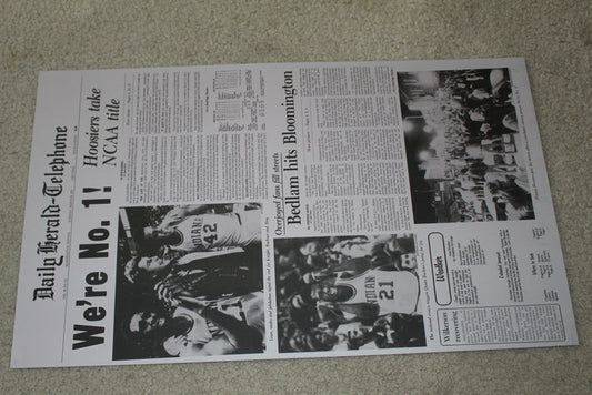 Indiana University 1976, 1981, & 1987 NCAA Champions Replica Printing Plates