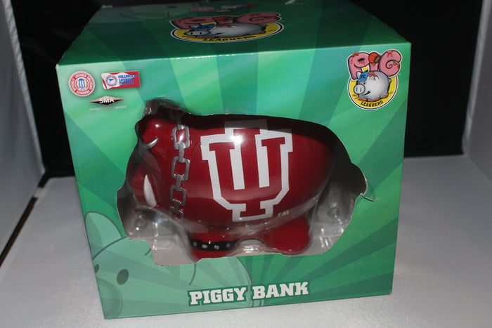 Indiana University 7" Tall Mohawk Piggy Bank, New in Box - Vintage Indy Sports
