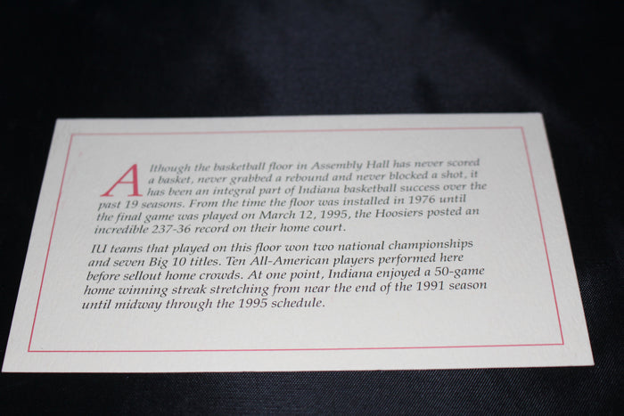 Indiana University Assembly Hall Floor Piece, The Chip 1976-1995 - Vintage Indy Sports