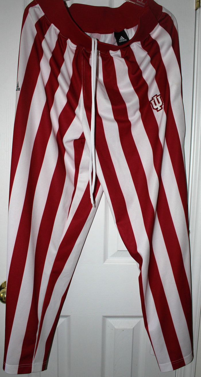 Indiana University Basketball Candy Stripe Warm Up Pants, SZ LG - Vintage Indy Sports