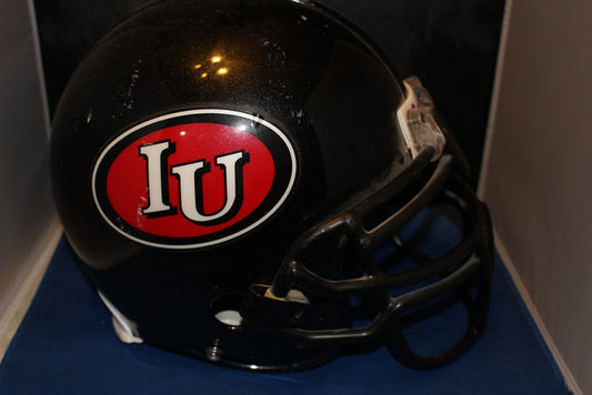 Indiana University Game Used Football Helmet, Rare Black Style - Vintage Indy Sports