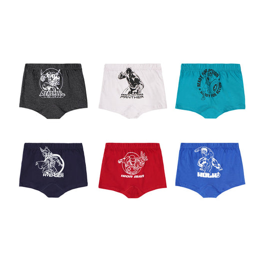 JR-539  Marvel Superheroes Printed Cotton Trunks for Boys | PACK OF 6