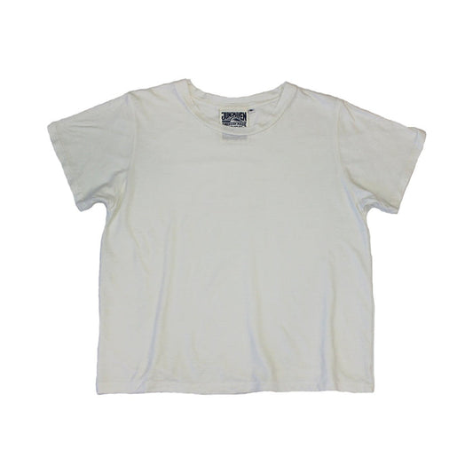 Jungmaven – Ojai Cropped Tee in Washed White