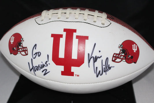 Kevin Wilson Autographed Indiana University Logo Football - Vintage Indy Sports