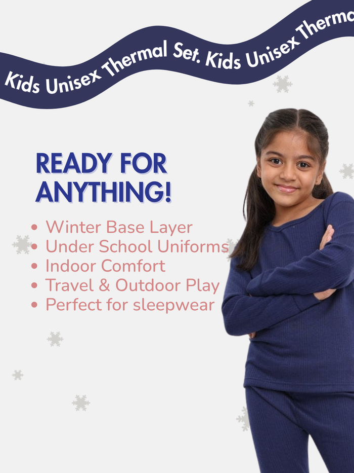 Kids Unisex Thermal Set - Navy Blue