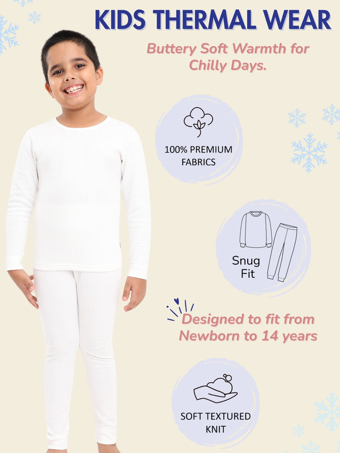 Kids Unisex Thermal Set - Off White