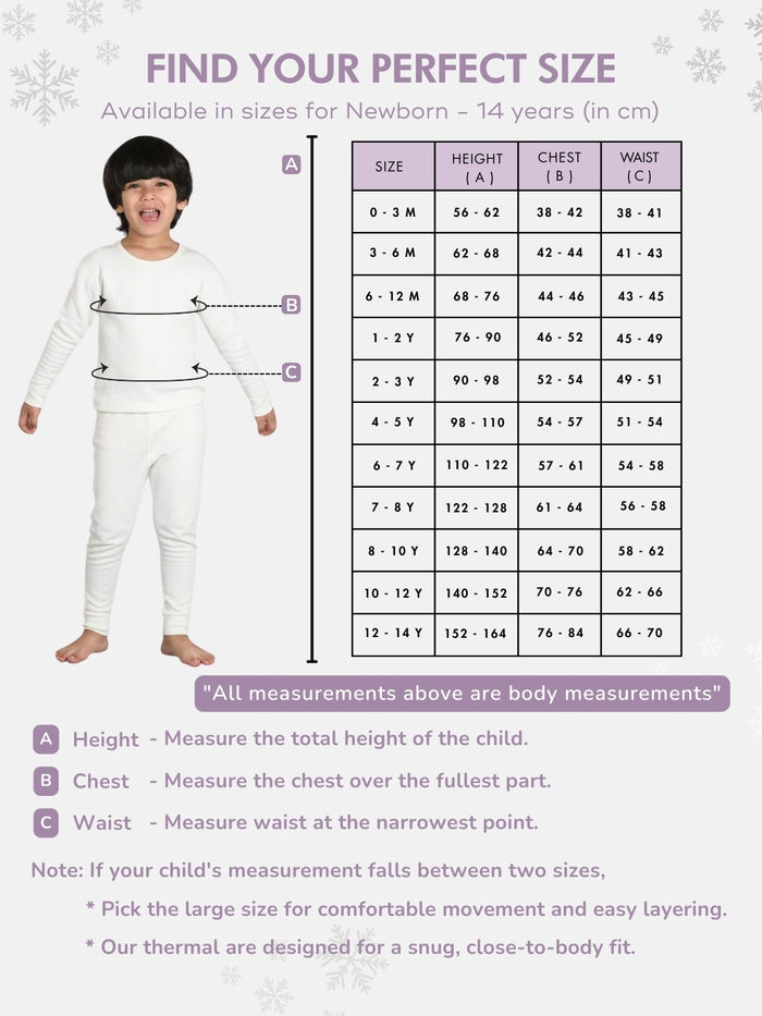 Kids Unisex Thermal Set - Off White