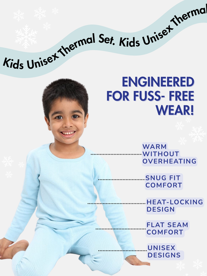 Kids Unisex Thermal Set - Sky Blue