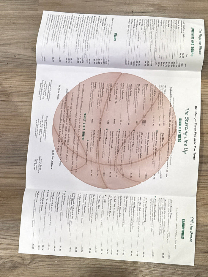 Larry Bird’s Boston Garden Menu