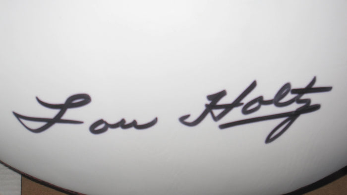 Lou Holtz Autographed Notre Dame Logo Rawlings Football, Steiner COA - Vintage Indy Sports