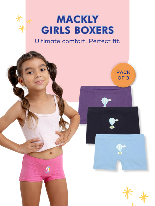 Mackly Girls Boxers - Pack of 3 | GAS BALLOON