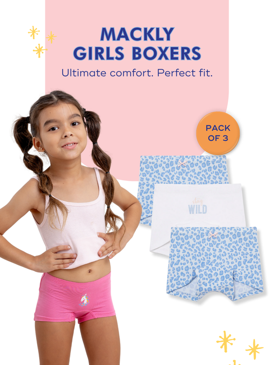 Mackly Girls Boxers - Pack of 3 | STAY WILD
