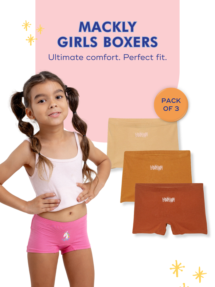 Mackly Girls Boxers - Pack of 3 | WOO HOO!