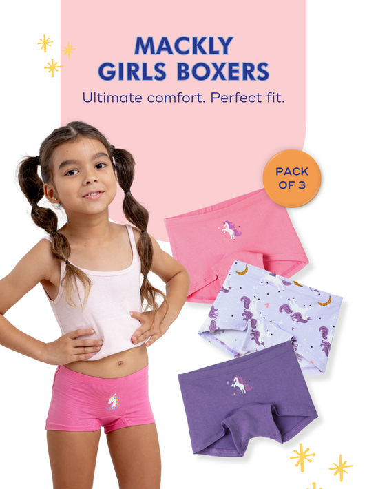 Mackly Girls Boxers - Pack of 3