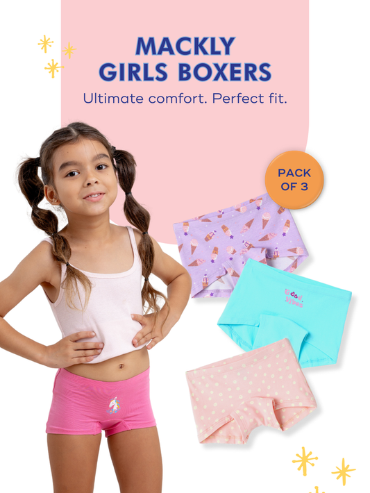 Mackly Girls Boxers - Pack of 3