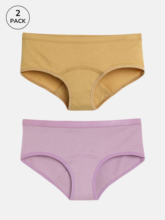 Mackly Leak Proof Panties (Pack of 2) – Beige & Lavender