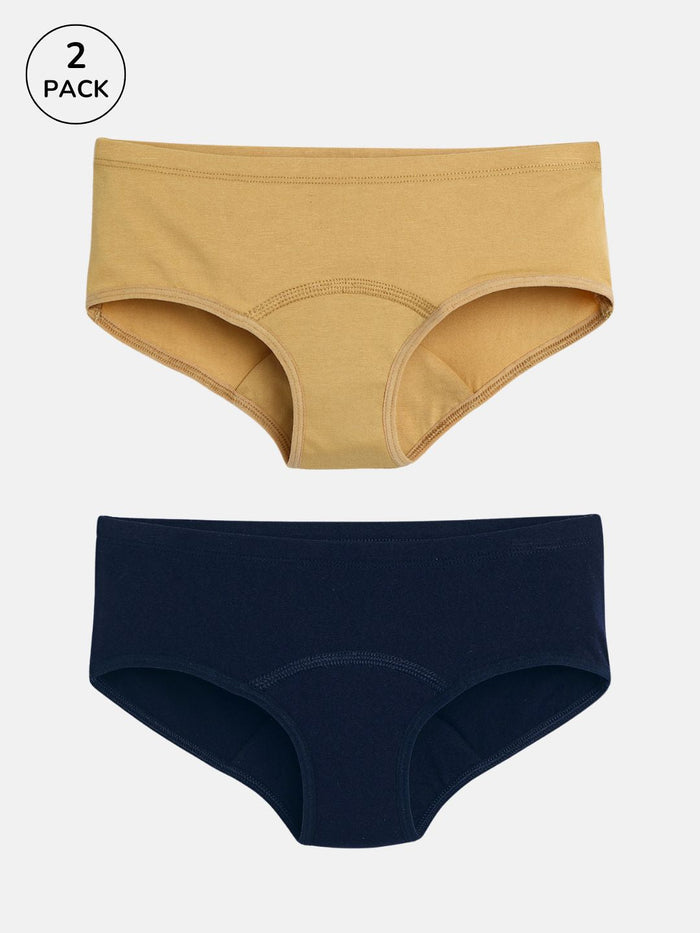 Mackly Leak Proof Panties (Pack of 2) – Beige & Navy