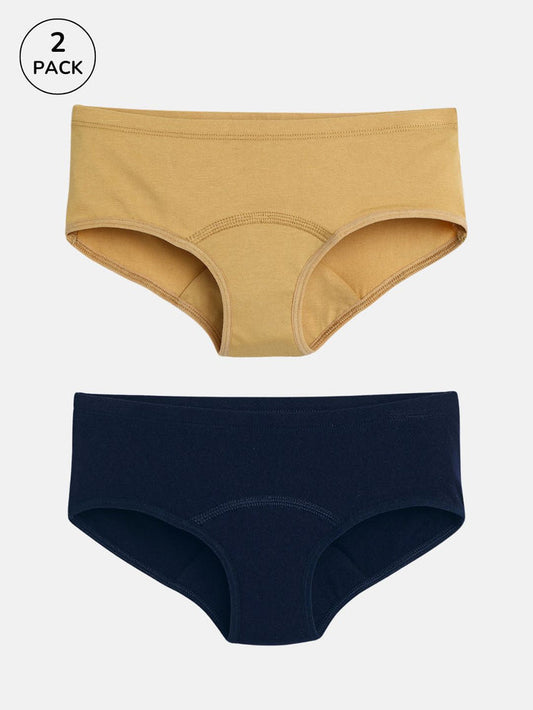 Mackly Leak Proof Panties (Pack of 2) – Beige & Navy