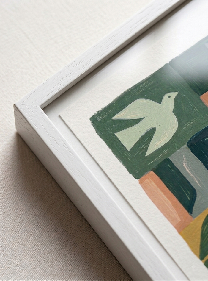 21x29.7 cm / 8x12" Framed | White Frame