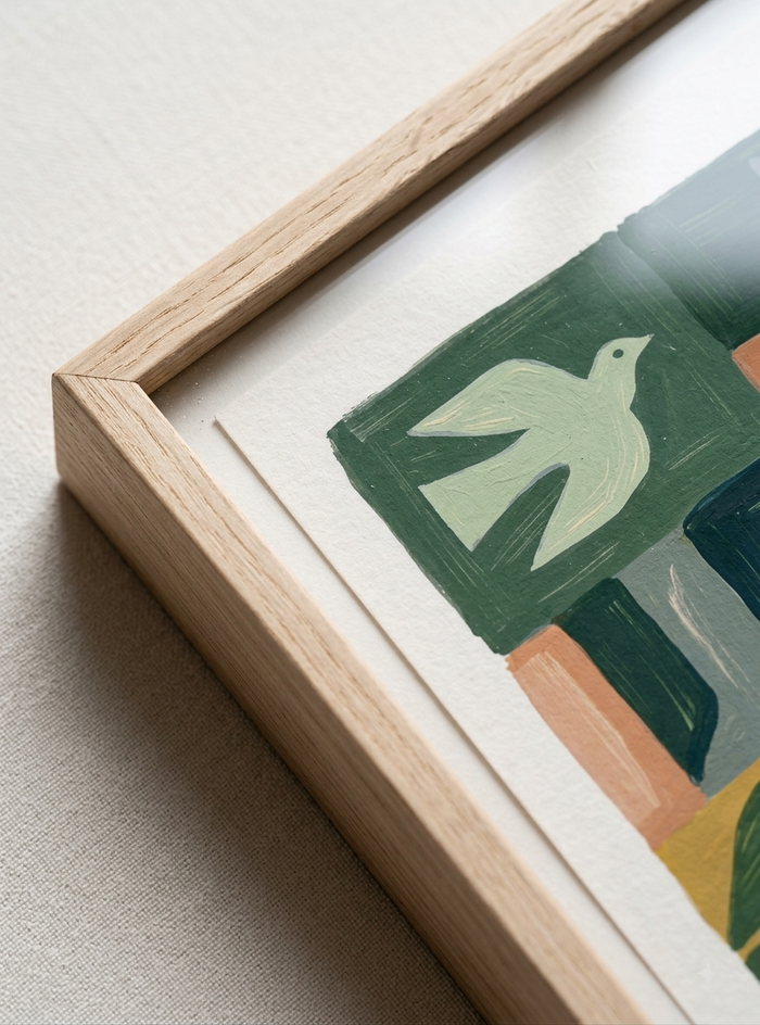 21x29.7 cm / 8x12" Framed | Oak Frame