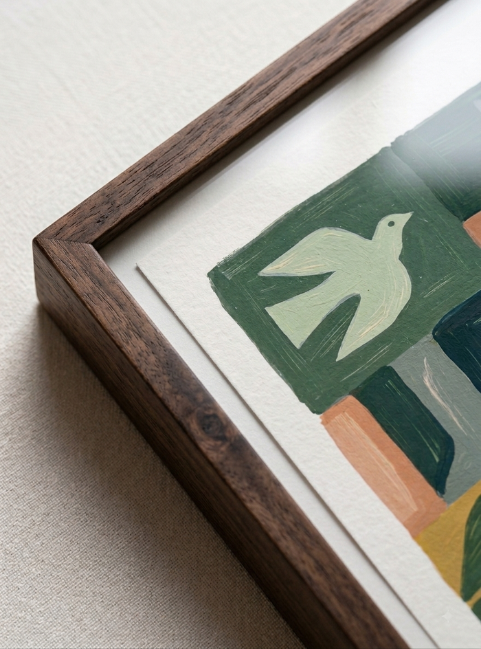 21x29.7 cm / 8x12" Framed | Brown Frame