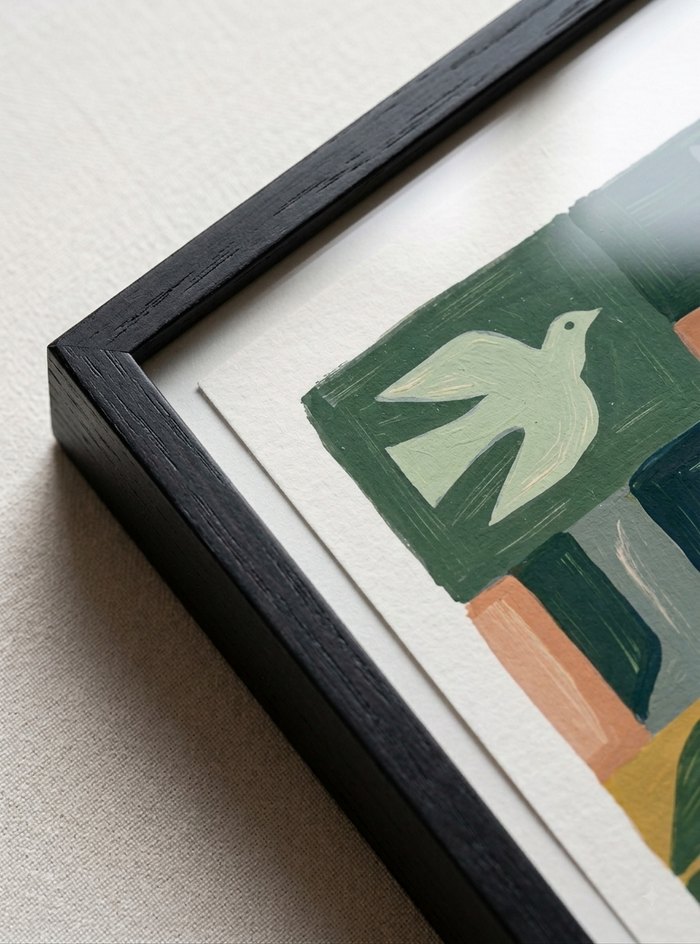 21x29.7 cm / 8x12" Framed | Black Frame