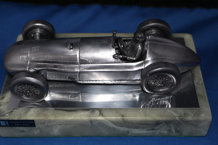 Mario Andretti Autographed Michael Ricker Pewter Statue 281/500 - Vintage Indy Sports
