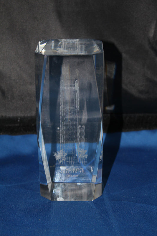 Michigan State University Beaumont Watch Tower Hologram Crystal - Vintage Indy Sports