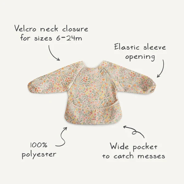 Mushie - Long Sleeve Bib in Dinosaurs
