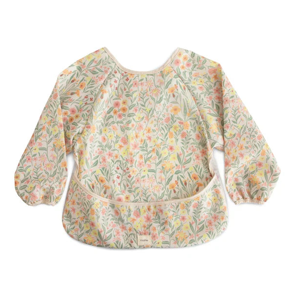 Mushie - Long Sleeve Bib in Pastel Blooms