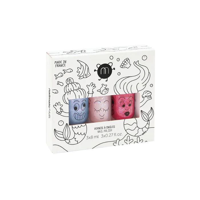Nailmatic – Kids Water-Based Nail Polish Set of 3 in Mermaid