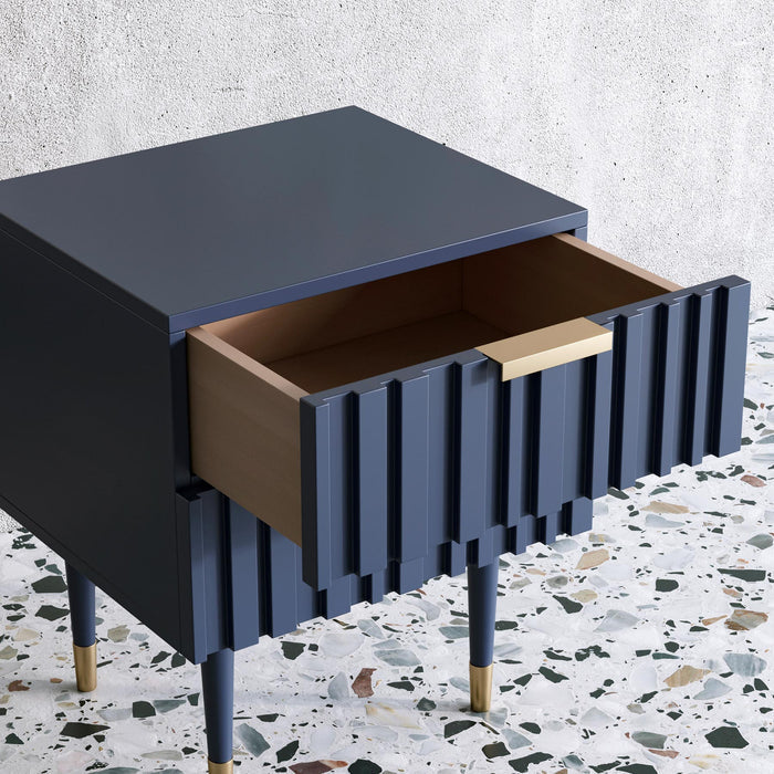 Navy Luxe Nightstand Side Table
