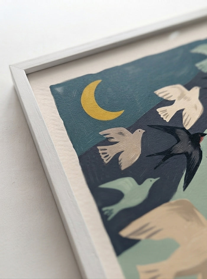 21x29.7 cm / 8x12" Framed | White Frame