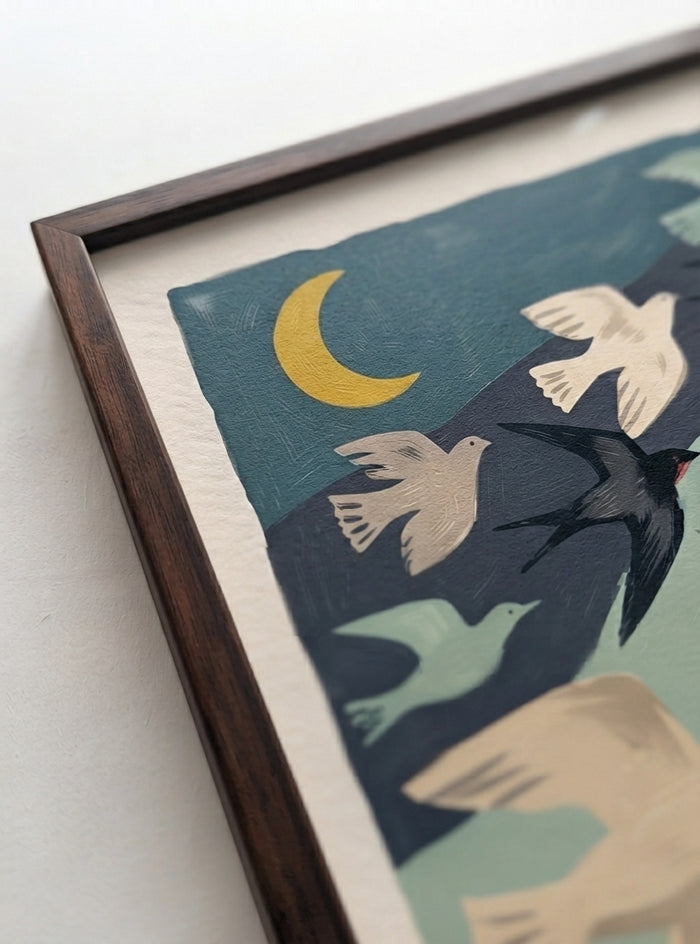 21x29.7 cm / 8x12" Framed | Brown Frame