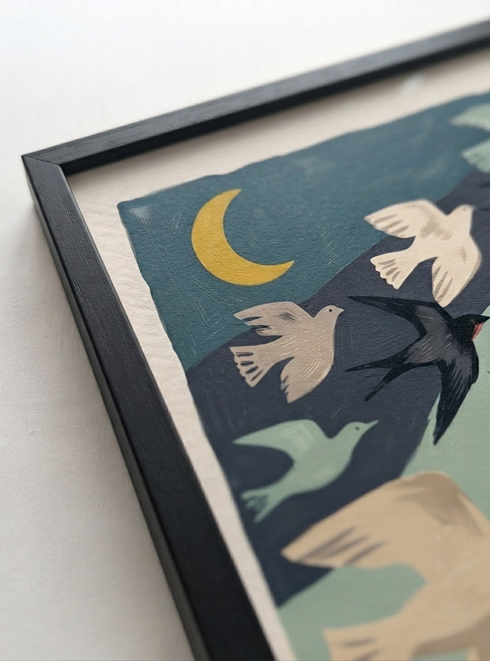 21x29.7 cm / 8x12" Framed | Black Frame