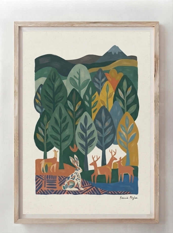 Nordic Forest Tales | Scandi Nordic Forest Wall Art Print