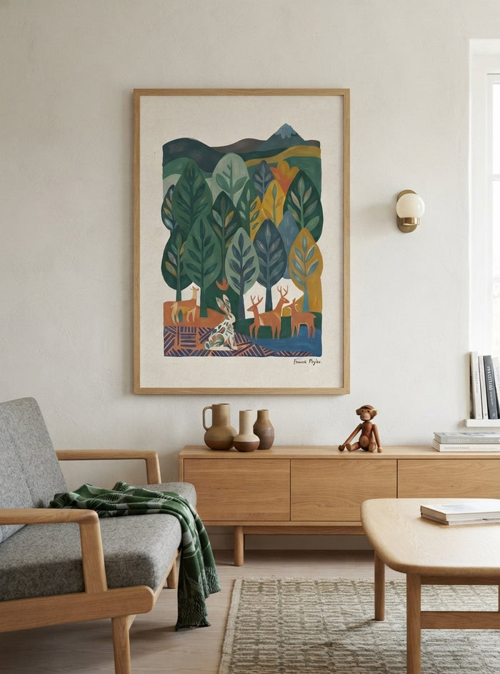 Nordic Forest Tales | Scandi Nordic Forest Wall Art Print