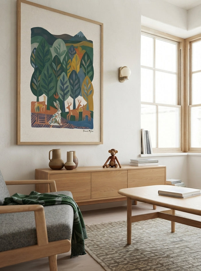 Nordic Forest Tales | Scandi Nordic Forest Wall Art Print