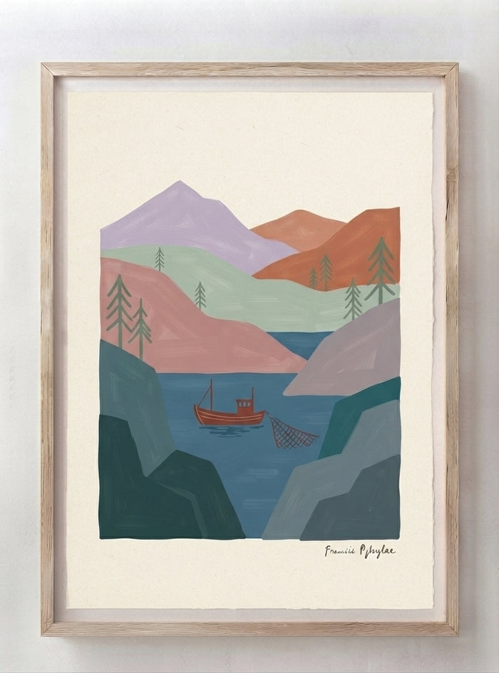 NORDLYS FJELL | Scandinavian Mountain Landscape Art Print