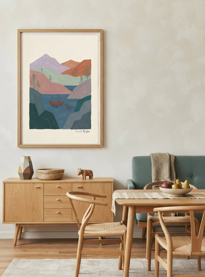 NORDLYS FJELL | Scandinavian Mountain Landscape Art Print