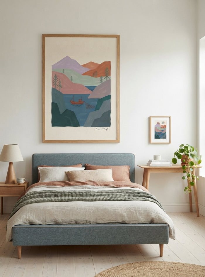 NORDLYS FJELL | Scandinavian Mountain Landscape Art Print