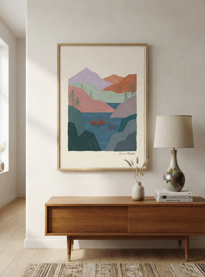 NORDLYS FJELL | Scandinavian Mountain Landscape Art Print