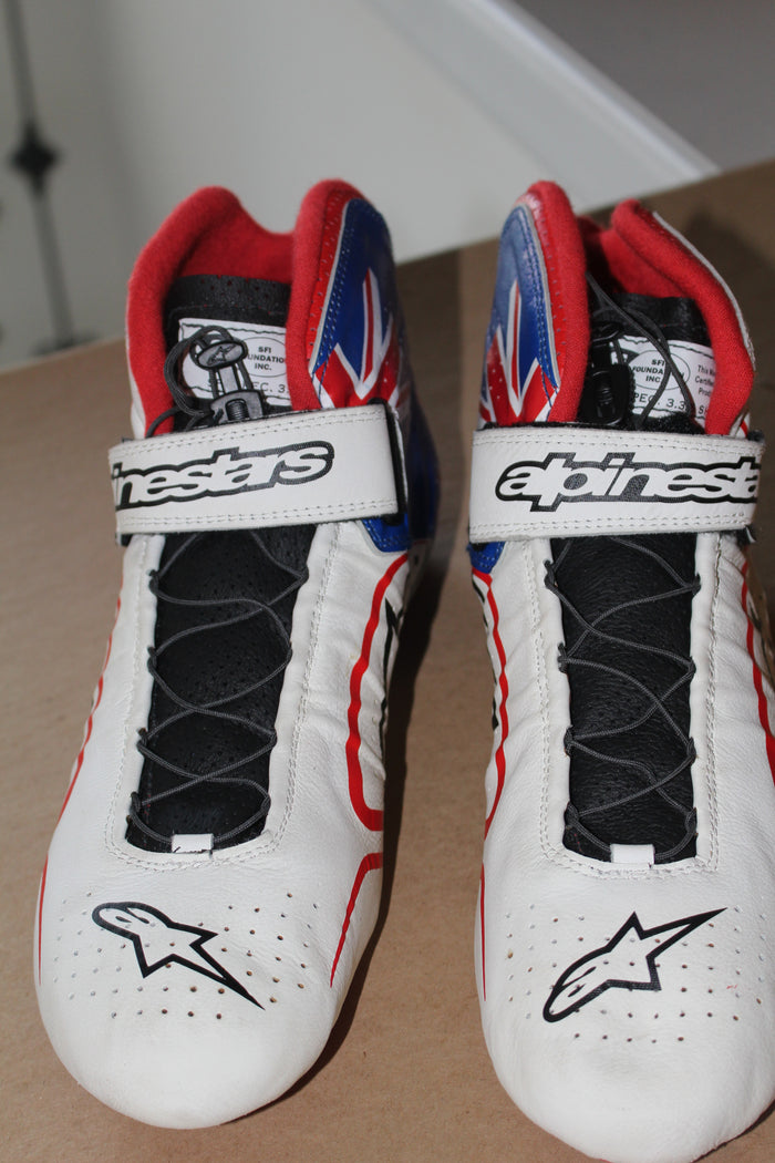 Pair of Scott Dixon Autographed Race Worn Shoes, Ganassi LOA
